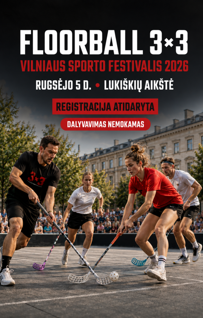 Floorball 3×3 turnyras Vilniaus sporto festivalyje 2026