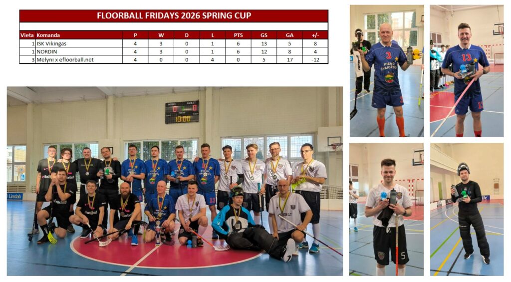 Floorball Fridays Spring Cup 2026 – rezultatai ir apdovanojimai