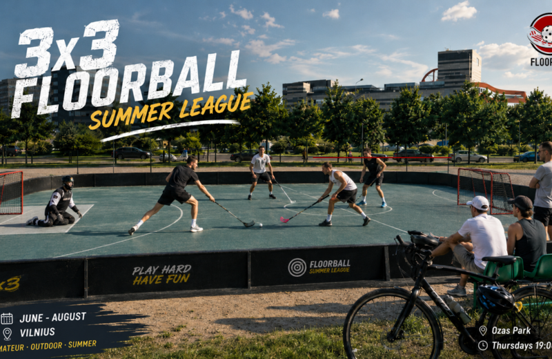 3×3 Floorball Summer League – Ozo Parkas, ketvirtadieniais 19:00–20:30